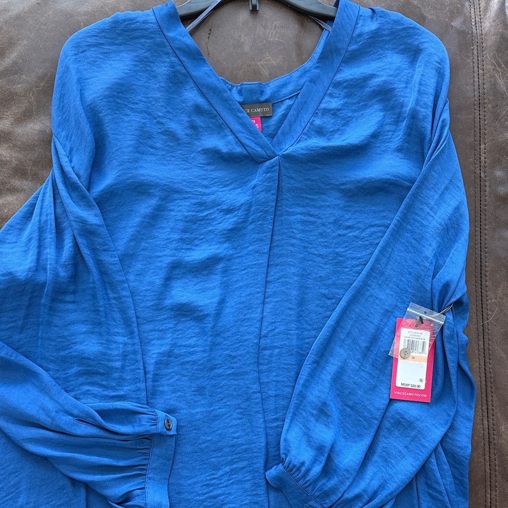 Vince Camuto Royal Blue V-Neck Top